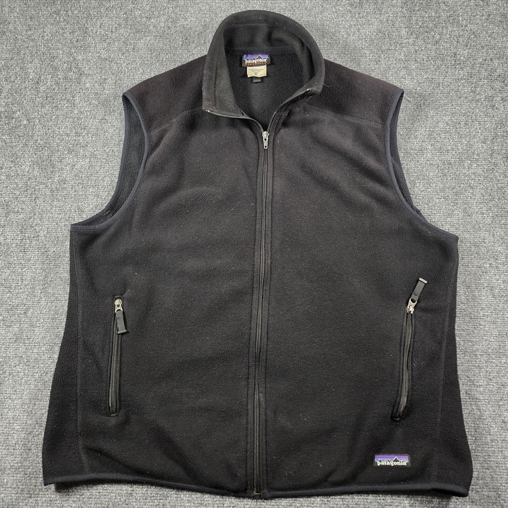 Patagonia Synchilla Fleece Vest Men's XL Black Full Zip Outdoor Classic USA